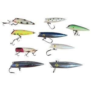 SALMON PLUGS 4”-6” Vintage Tomic & Northport Canada Fishing Lures Lot of 9